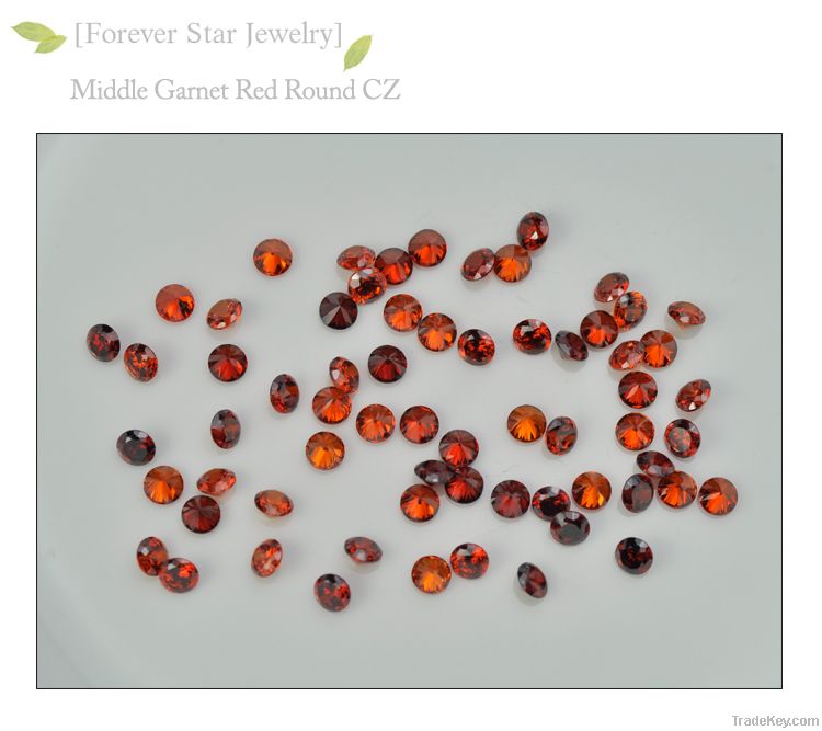 2GS01006B Synthetic Clear CZ for Jewelry Middle Garnet Red Color