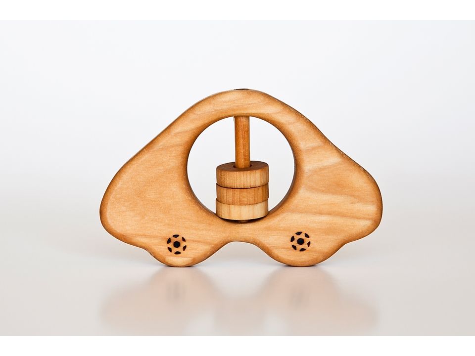 Organic wooden rattle - teether 