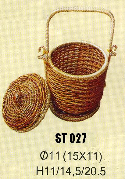 Bamboo and rattan basket