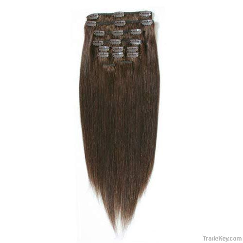 Indian virgin remy  human hair clip-in hair extension