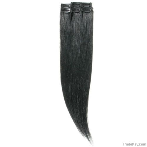 Malaysian virgin remy  human hair clip-in hair extension