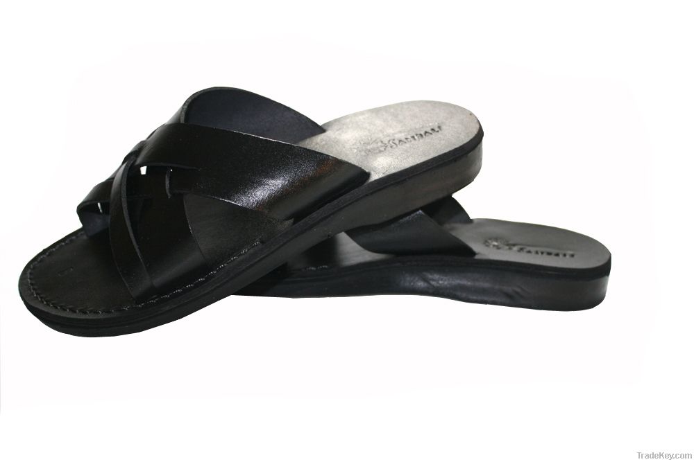 Black Capri Leather Sandals