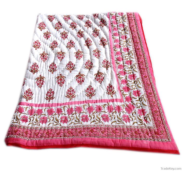 Indian Cotton reversible handmade quilts