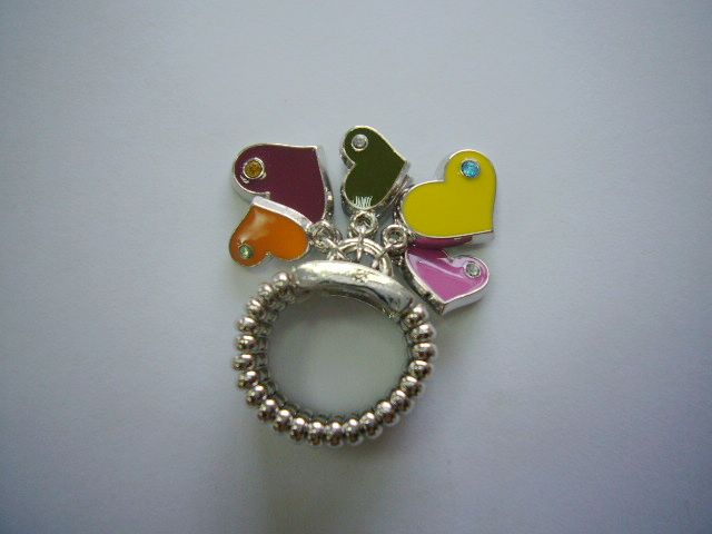 fashion ring with enamel charms