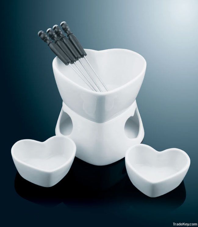 porcelain fondue set