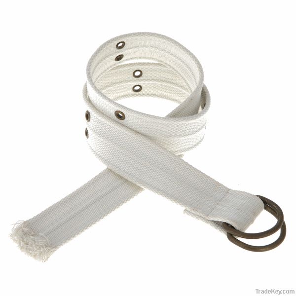 white mens fabric canvas webbing belt