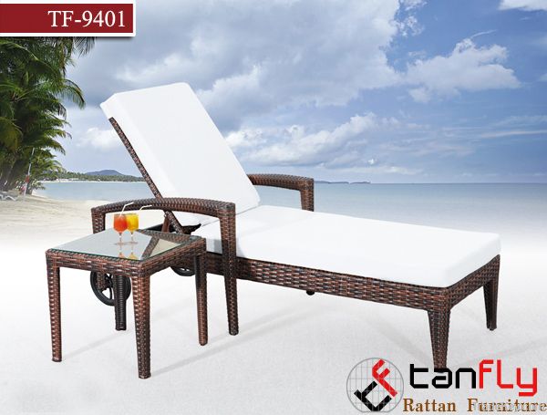 TF9401Patio wicker sun lounger/rattan lounger