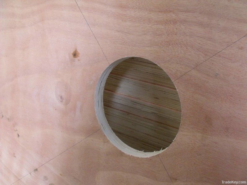 plywood with hole  diametre 6'