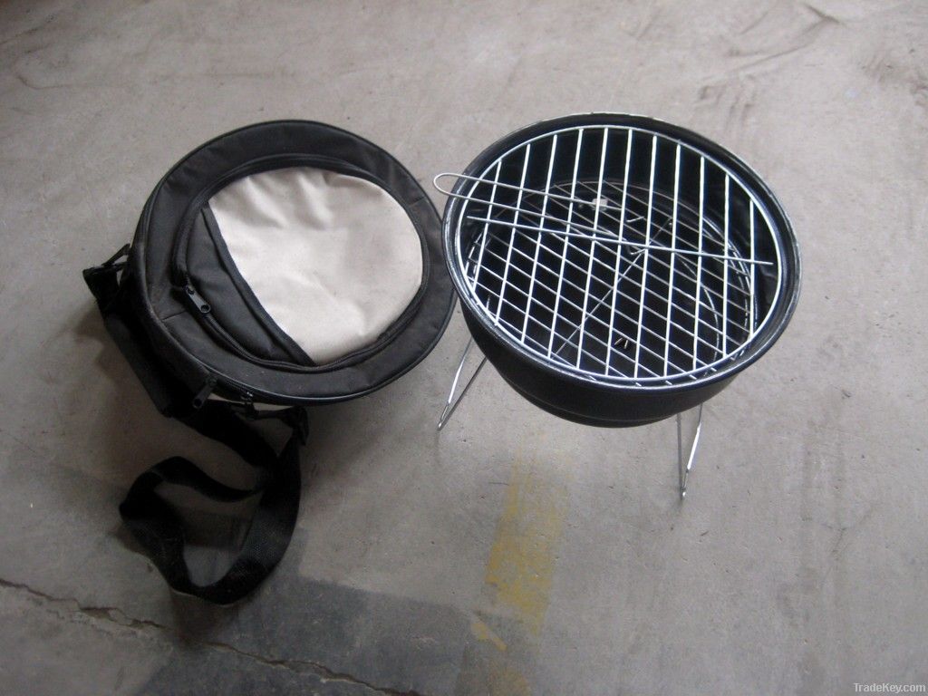 Round Charcoal BBQ Grill with Cooler Bag