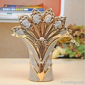 Ceramic Gold rich flower vase wholesale