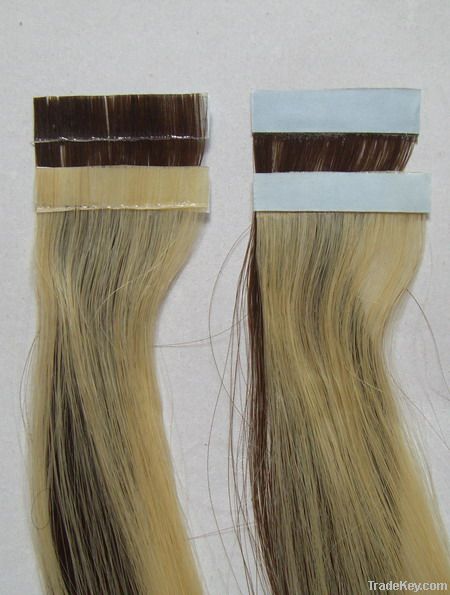 Human hair skin weft