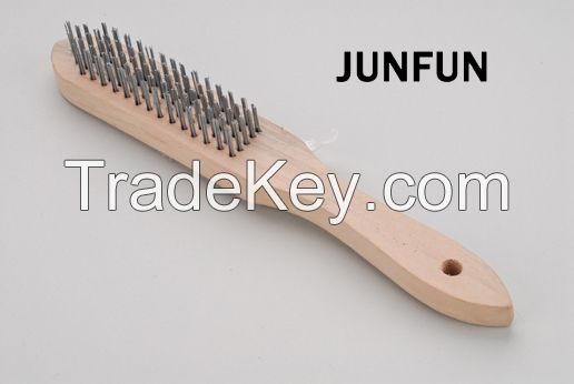 beech wooden handle brush brass wire brush