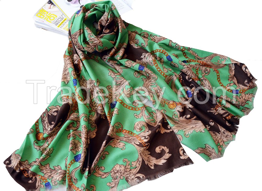 best quality cold weather ladies warm winter wool print scarf