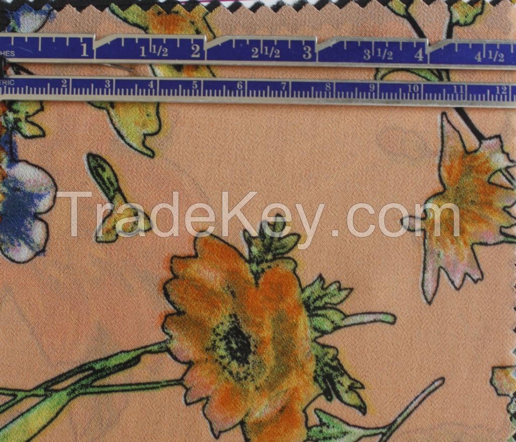 good quality chiffon fabric for garment, flower print georgette fabric for dress145cm 