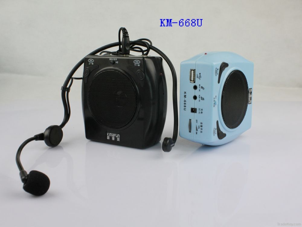 USB portable waistband amplifier with headset microphone