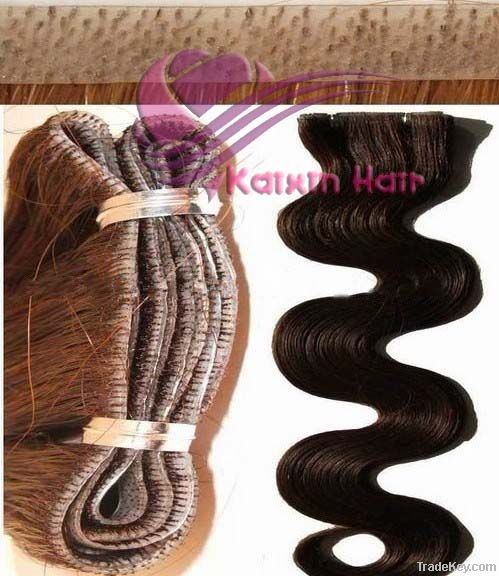 Hand tied skin weft