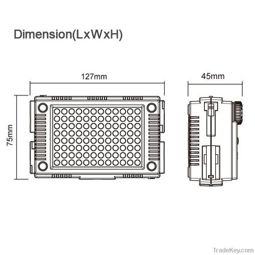 HDV-Z96 on camera Dimmable led video light for DSLR Camera/Camcorder