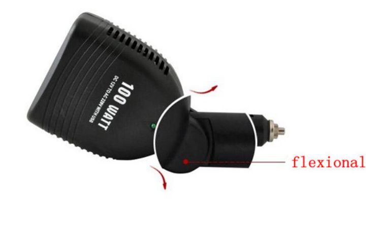 Portable 100w car inverter with swivel plug