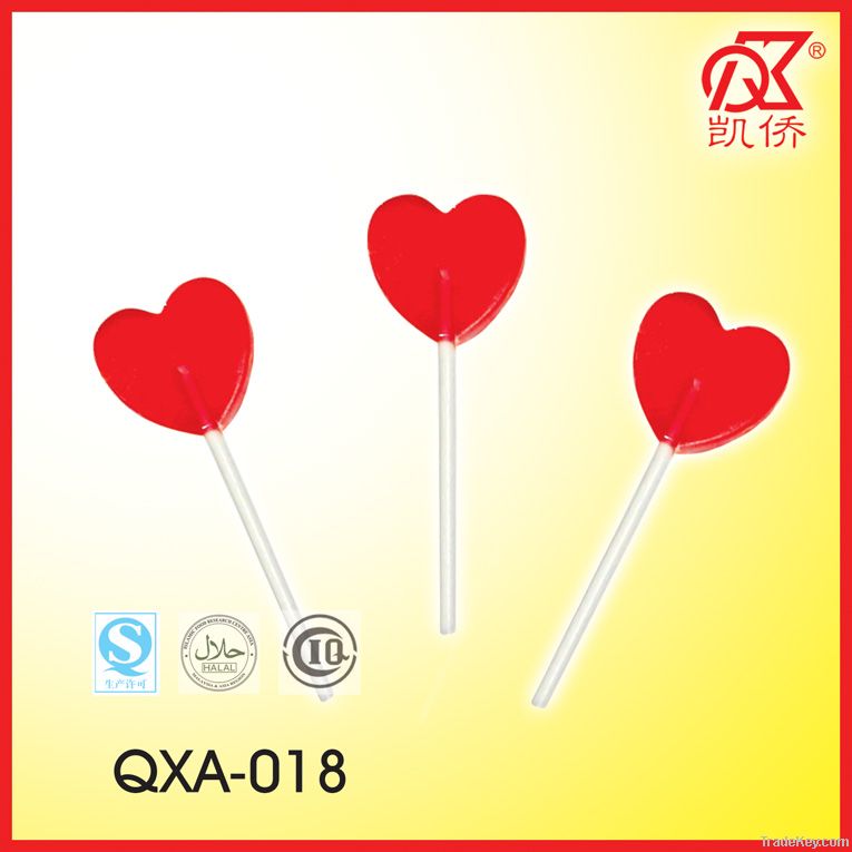 7g Fruit Flavour Valentine Red Heart Lollipop