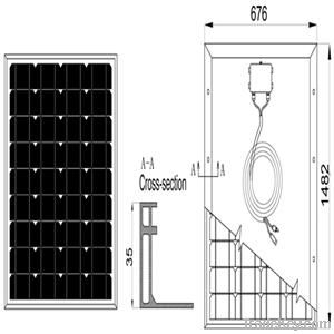 Mono solar panel, 110Wp-140Wp