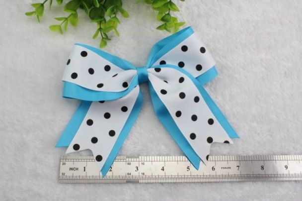 Cheerleading bows with metal clip at back or elastic band