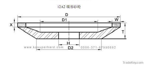 12A2 vitrified bond diamond grinding  wheel