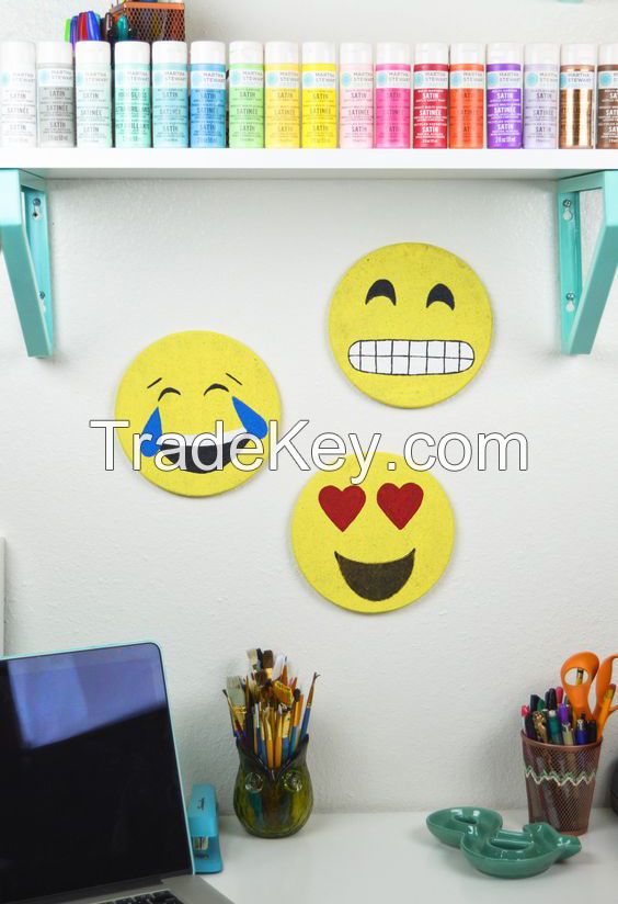 Glitter emoticon MDF sign