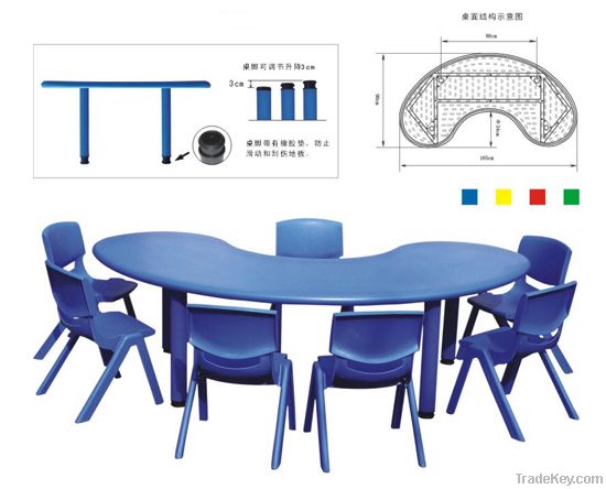 palstic table, childen table, half moon table