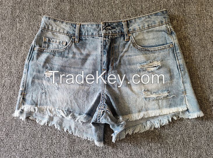 100% cotton women's jeans shorts