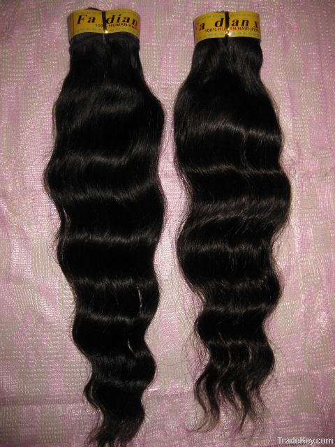 non-virgin non-remy natural wave HUMAN HAIR weft weaving extension wig