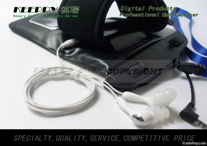 Waterproof Case Bag+Earphones for iPhone Cell Phone MP3