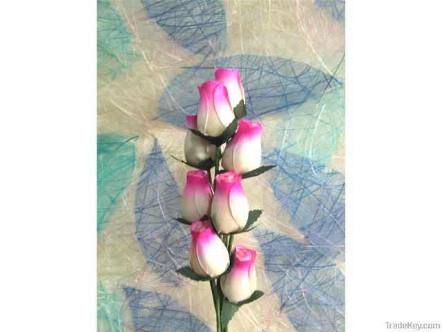 artificial flower wooden rose