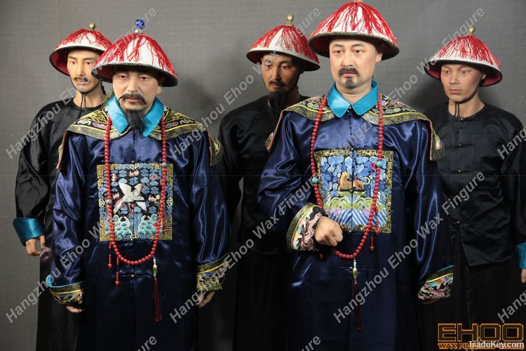 life size silicone sculpture of Qing Dynasty