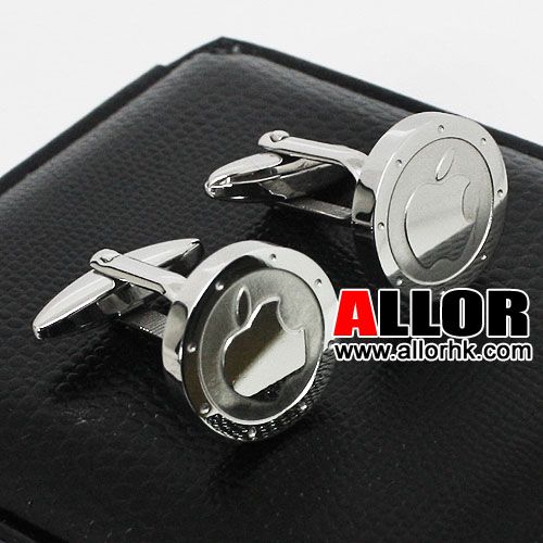 Novelty apple stainless steel cufflinks