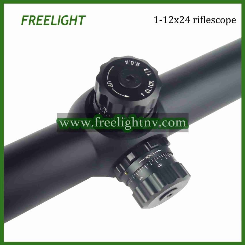 1-12x24 Long Range Tactical Riflescope w/ 1/4 MIL Click Reticle