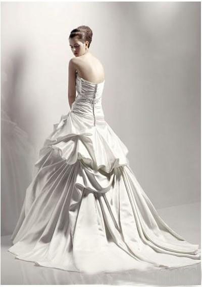 Strapless Straight Beaded Neckline Wedding Dress