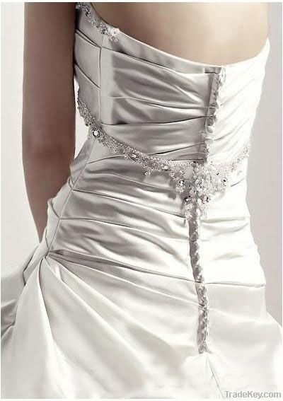 Strapless Straight Beaded Neckline Wedding Dress