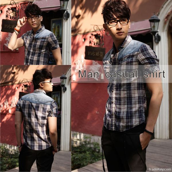 Hoting Selling Leisure Plaid Men Shirt 50532