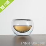 Double-layer glass teacup