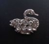 fashion alloy crystal rhinestone swan wedding brooch