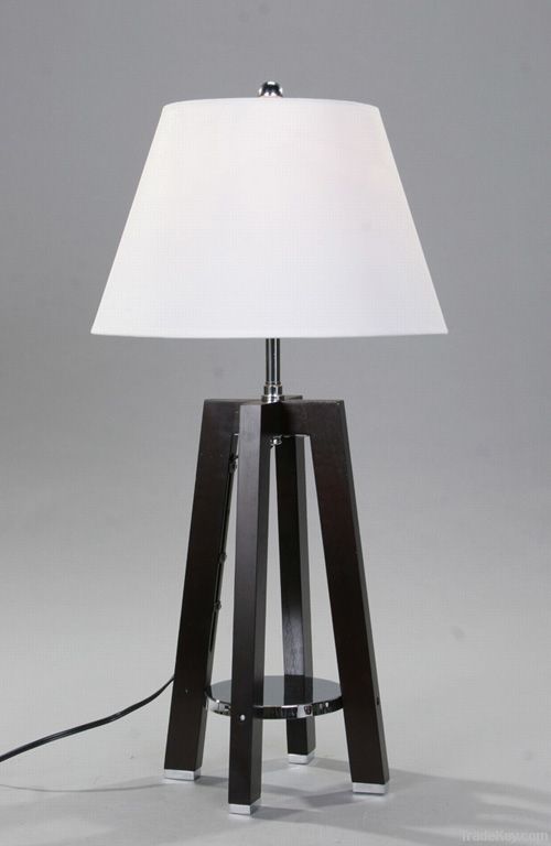 Wooden tripod table lamp, table light