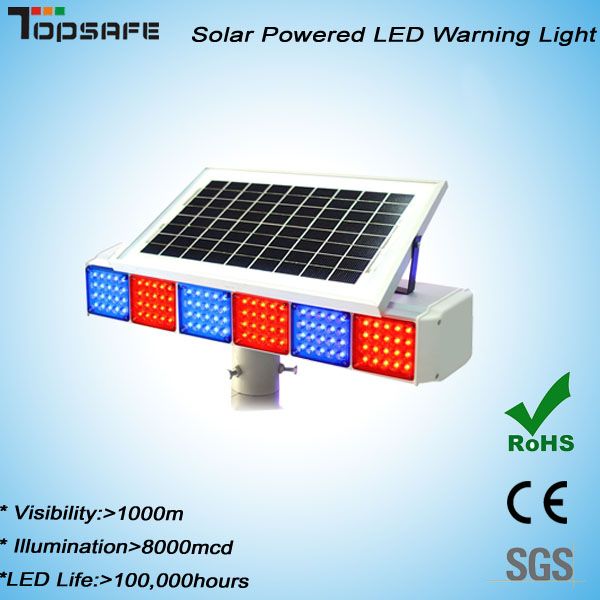 Aluminum Solar LED Flashing Warning Light