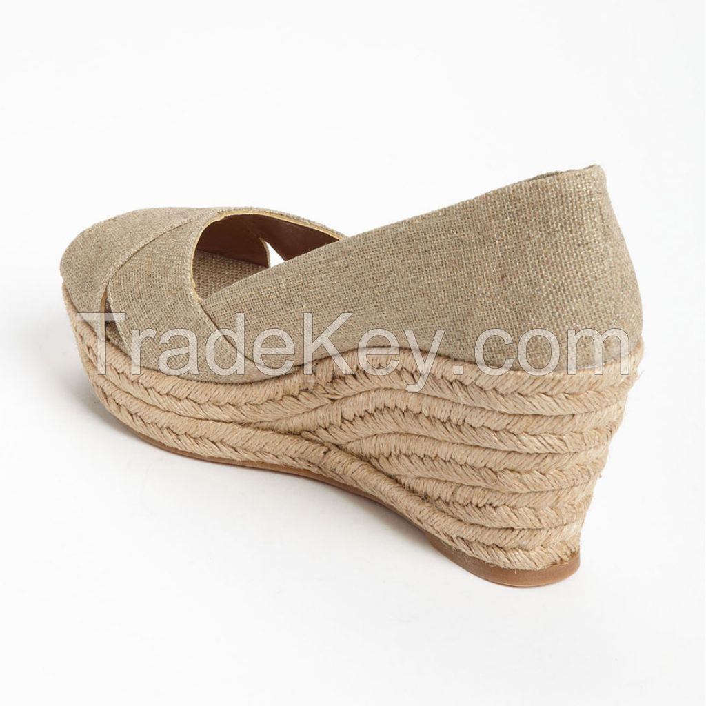 2015 Women Hessian Rope Wedge Platform Sandals Summer