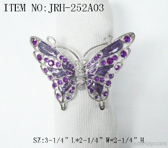 Colorful butterfly metal napkin ring