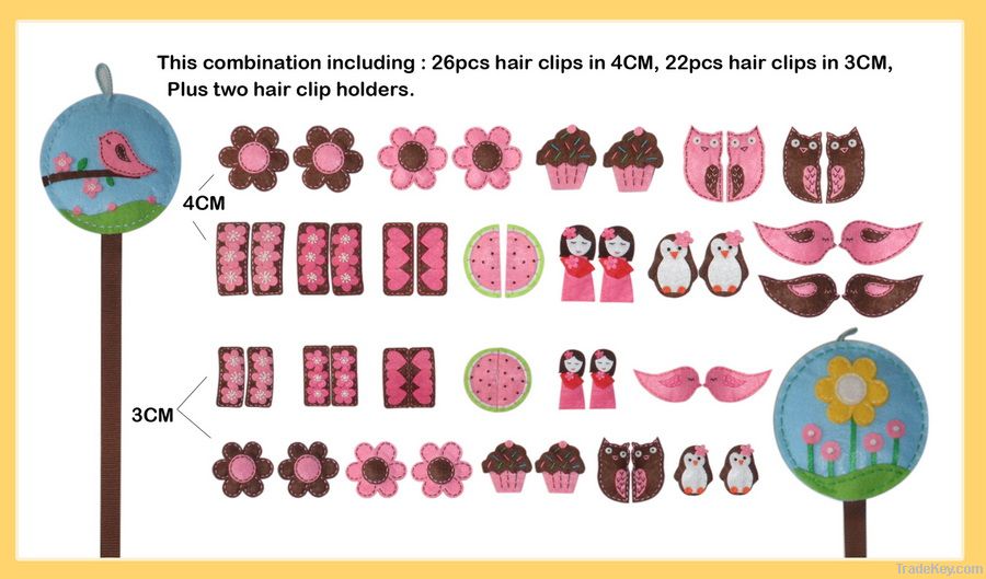 Girls felt hair clips hair accessories