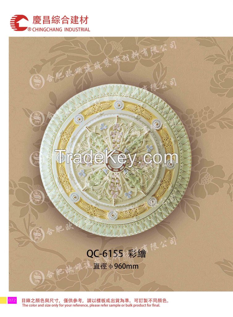 Polyurathane PU Moulding Ceiling Medallions Ceiling Rose Center PanelQC6155