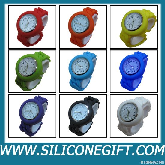 silicone twist chain link strap watches