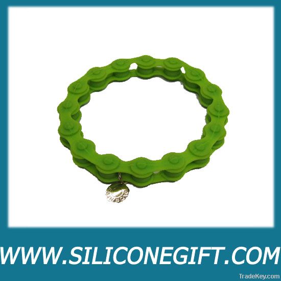 silicone wristband, curb chain bracelet