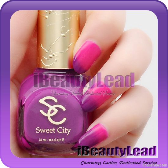 2012 popular 6 colors temperature change nail polish