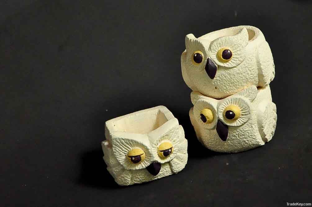 Animal Candle Holder - Owl set of 3